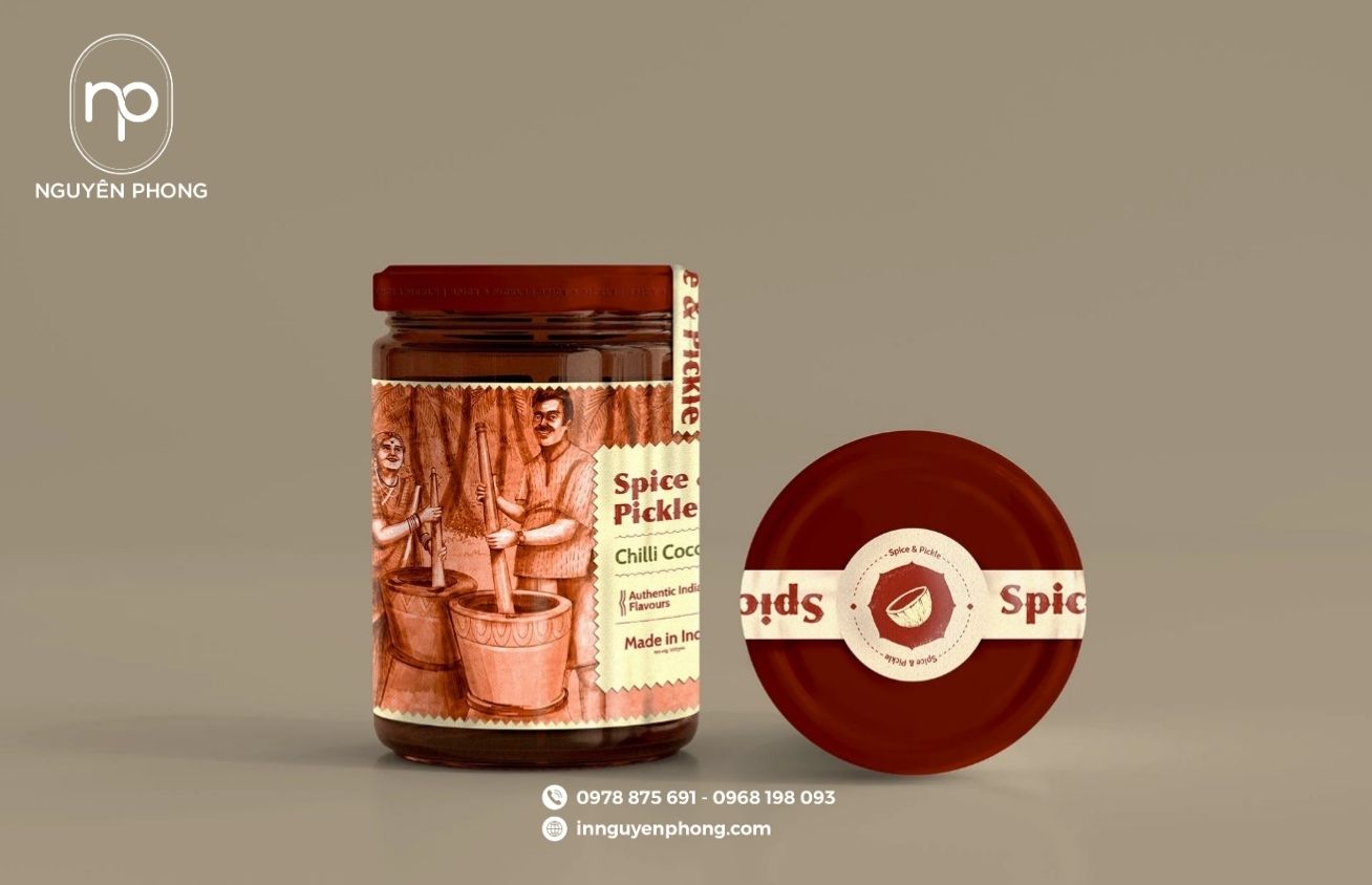 Mẫu tem dán gia vị thiết kế đẹp mắt